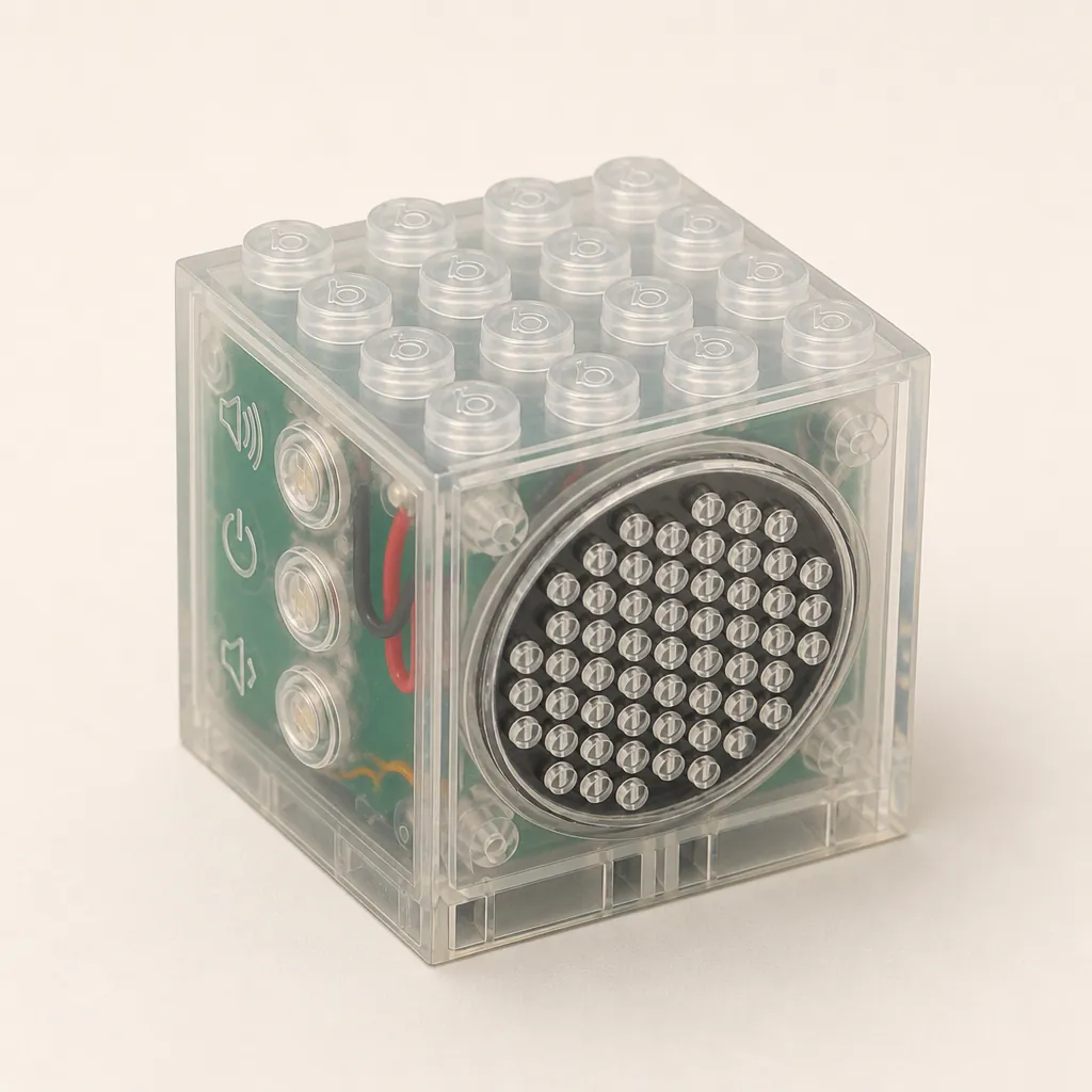 BoomBrix anatomy, 50 mm wide, 50 mm deep, and 60 mm tall